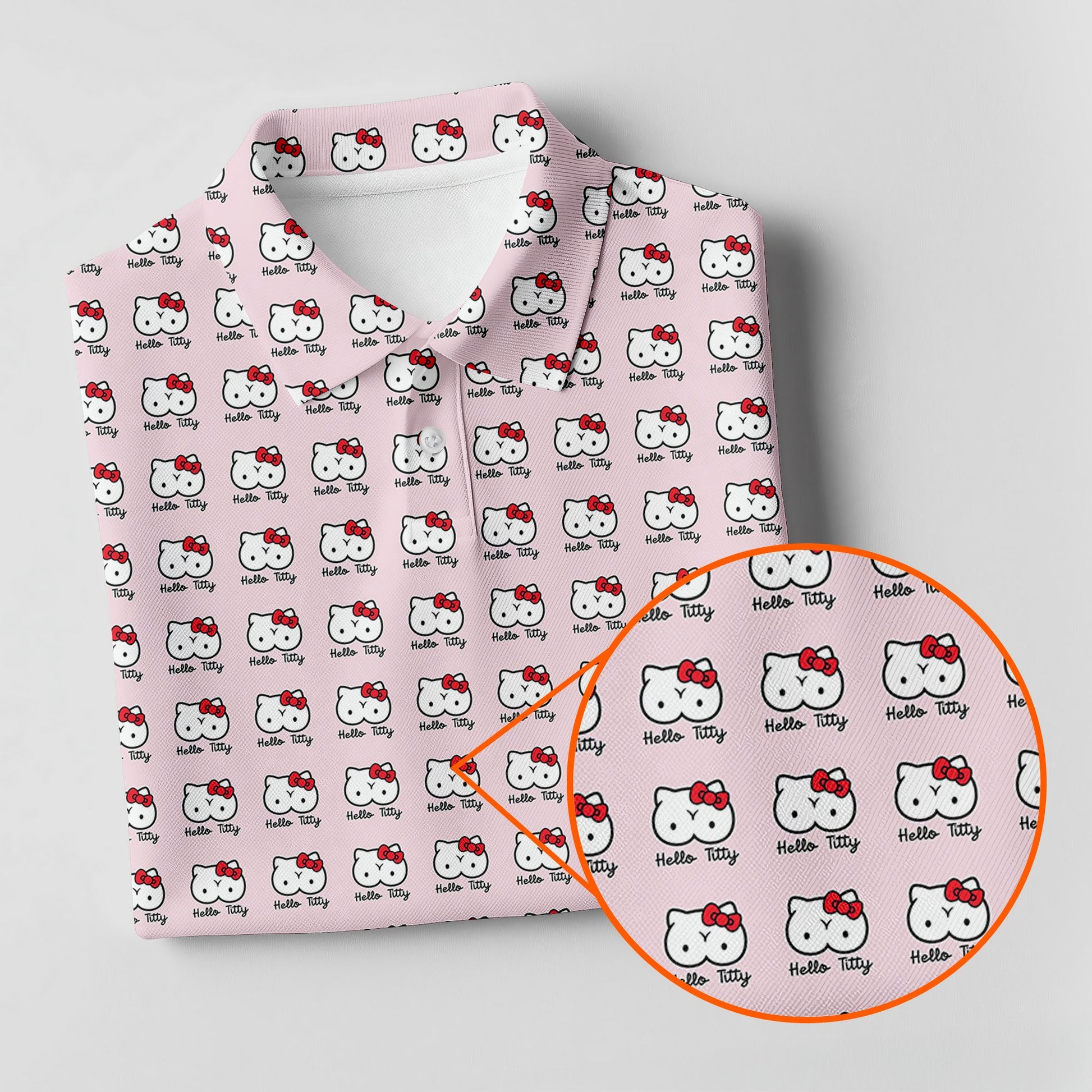 Kity Cat Funny Men's Golf Polo Shirt, Dad Golf Shirt, Christmas Golf Gift