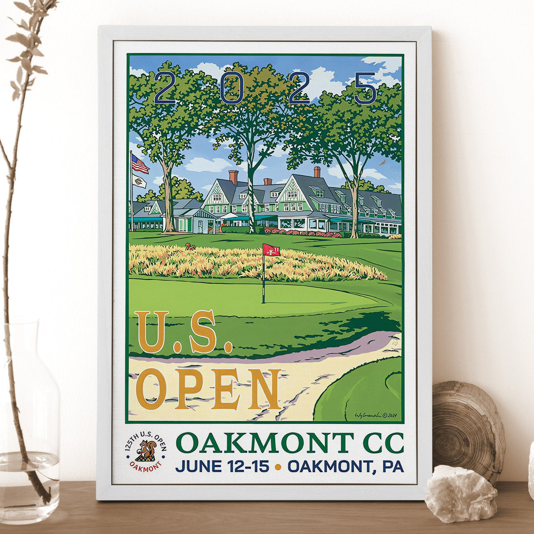 2025 U.S. Open Championship Canvas, Oakmont Country Club Art, Gifts For Golf Lovers