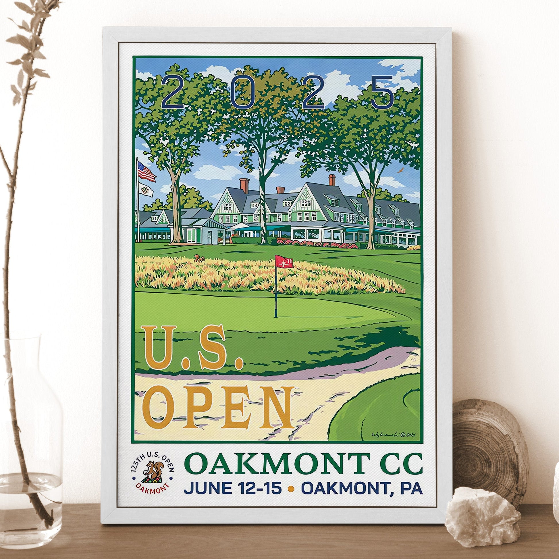 2025 U.S. Open Championship Canvas, Oakmont Country Club Art, Gifts For Golf Lovers