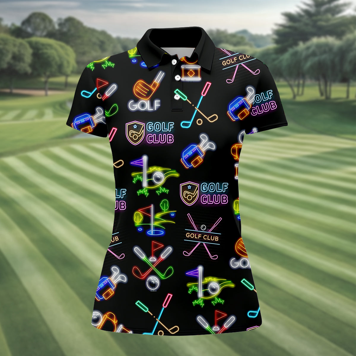Neon Golf Clubs Golf Shirt, Funny Golf Shirt, Couple Golf Shirt, Matching Golf Shirt, His And Hers Golf Shirts