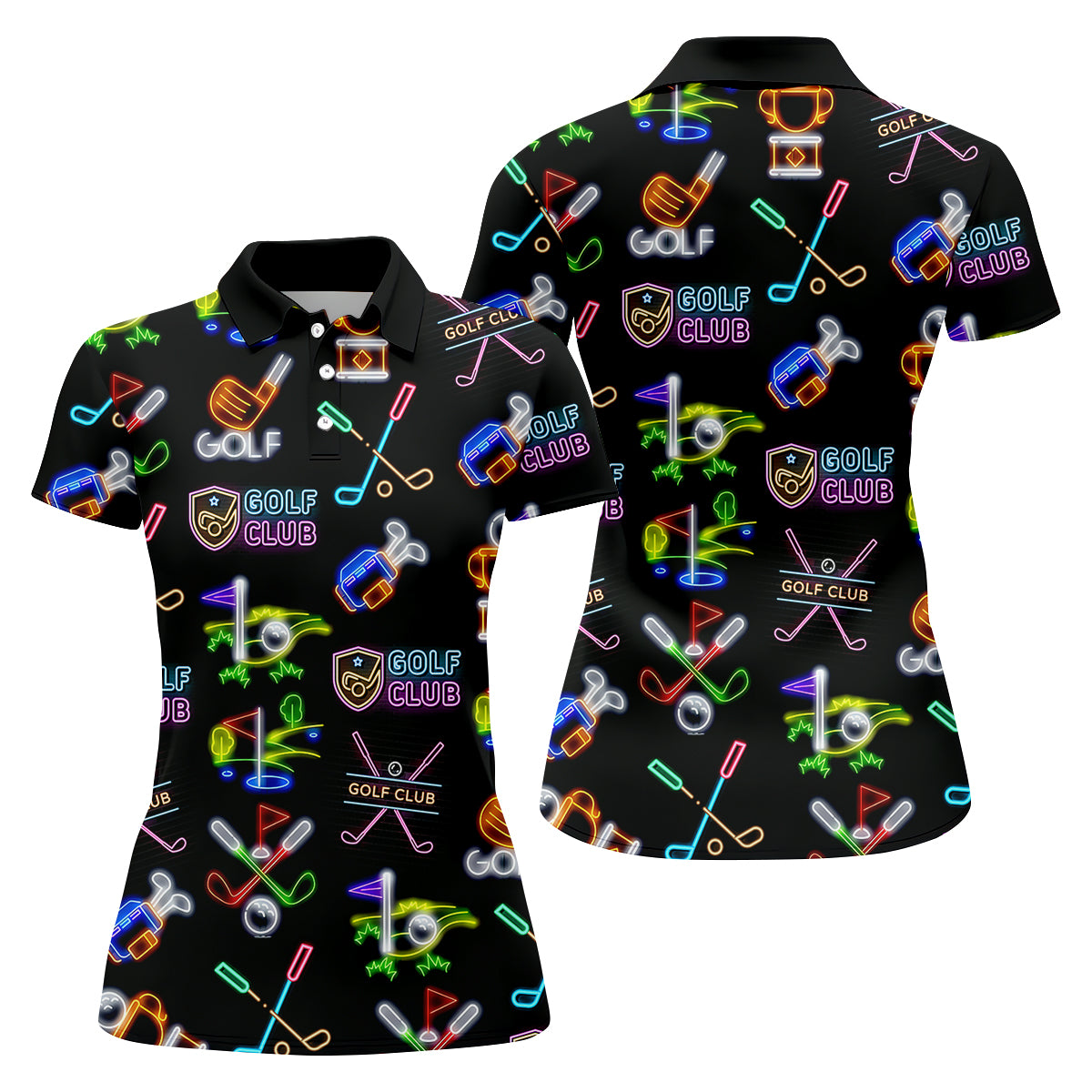 Neon Golf Clubs Golf Shirt, Funny Golf Shirt, Couple Golf Shirt, Matching Golf Shirt, His And Hers Golf Shirts