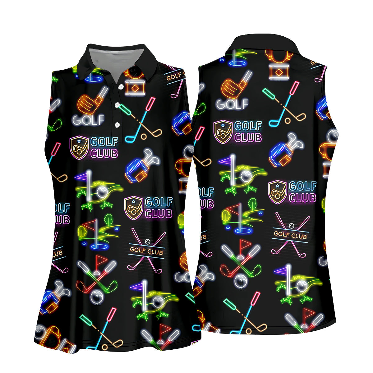 Neon Golf Clubs Womens Golf Polo Shirt, Ladies Golf Shirts, Womens Golf Wear