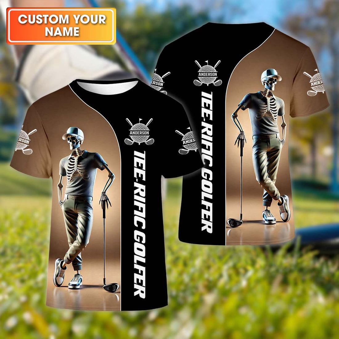 Teerific Skeleton Golfer Custom Golf Shirt, Personalized Golf Shirt, Unique Gift For Golfer