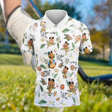 Orange Bird Men's Golf Polo Shirt, Golfing Apparel, Mens Golf Gift