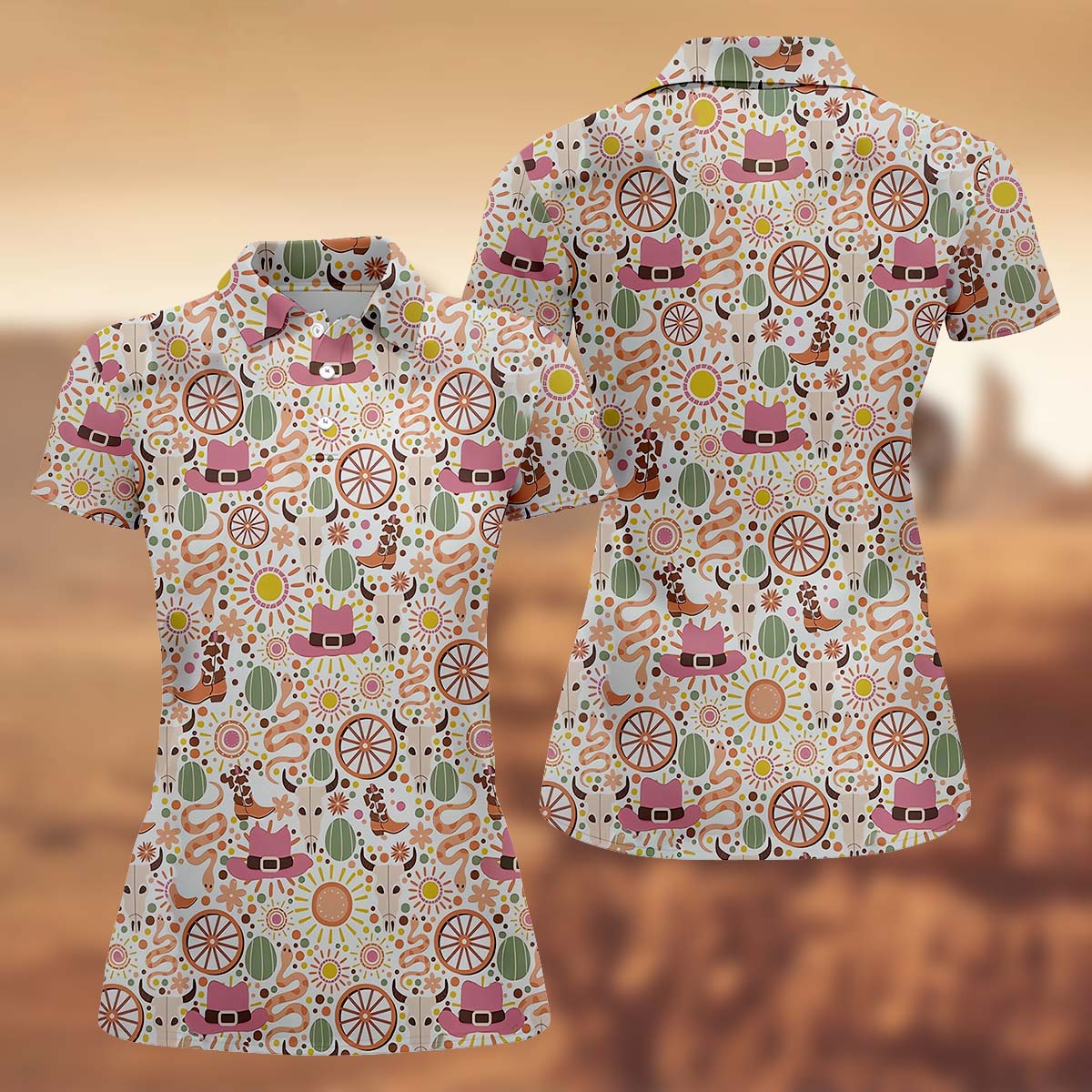 Cowgirl Funny Womens Golf Polo Shirt, Custom Ladies Golf Shirt