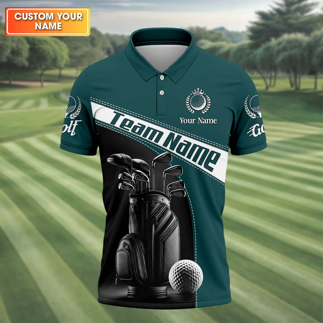 Vintage Golf Clubs Custom Golf Polo Shirt, Golfing Apparel, Mens Golf Gift, Gifts For Golf Lovers