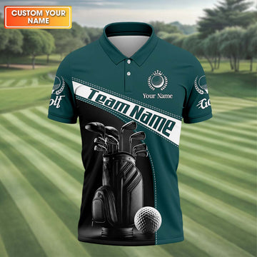 Vintage Golf Clubs Custom Golf Polo Shirt, Golfing Apparel, Mens Golf Gift, Gifts For Golf Lovers