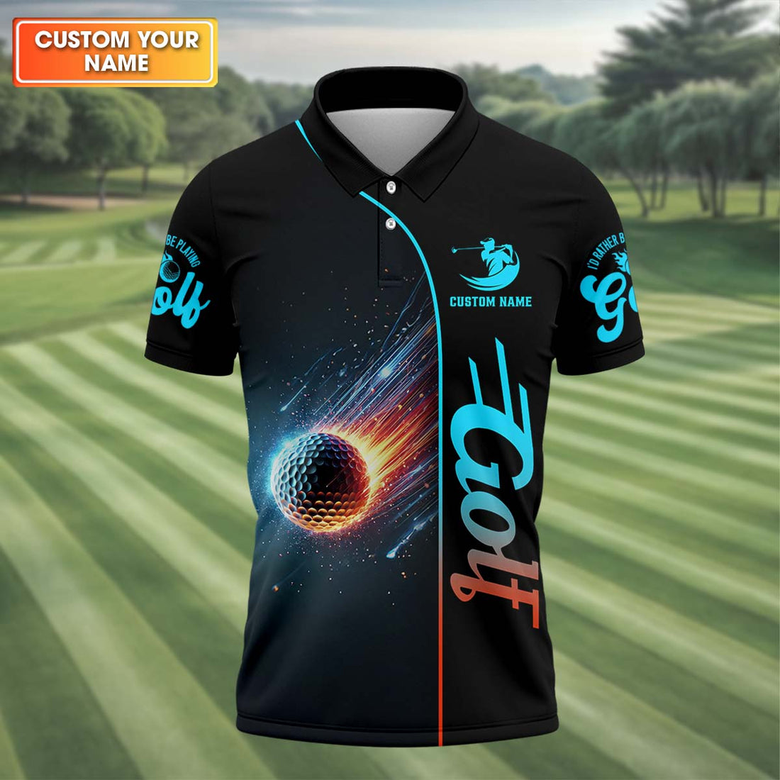 Shooting Star Men's Golf Polo Shirt, Golfing Apparel, Mens Golf Gift