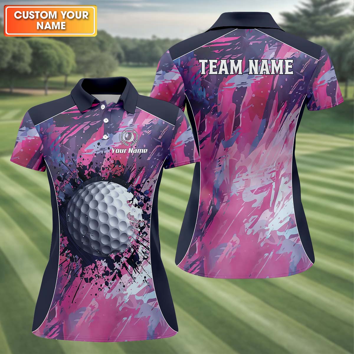 Colorful Golf Ball Custom Women Golf Polo Shirt, Golfing Apparel, Women Golf Gifts