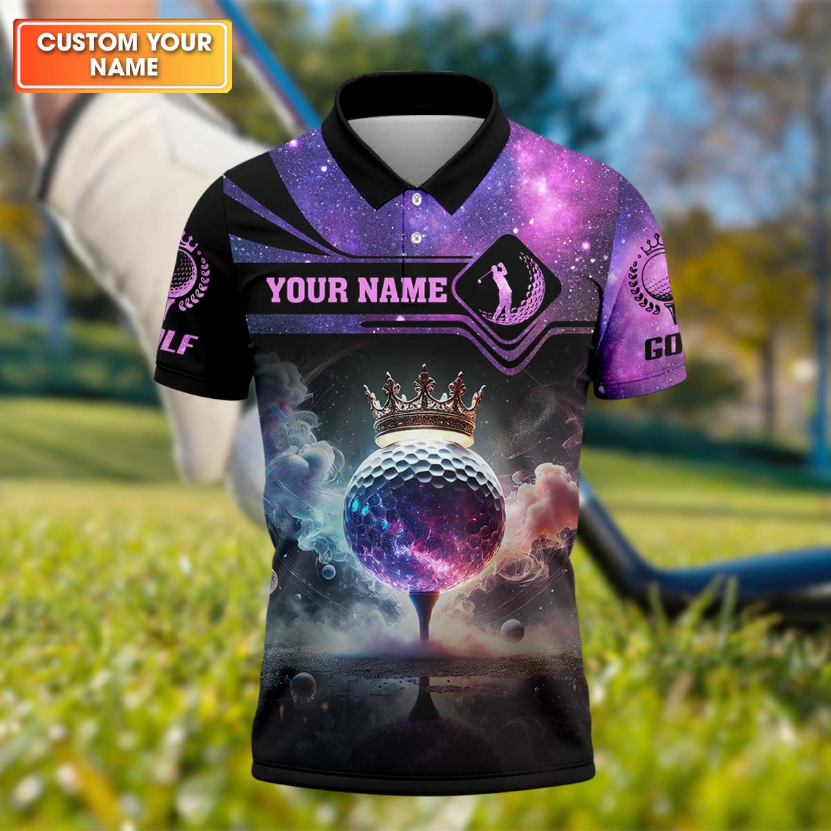 King Golf Custom Men's Golf Polo Shirt, Golfing Apparel, Mens Golf Gift