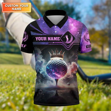 King Golf Custom Men's Golf Polo Shirt, Golfing Apparel, Mens Golf Gift