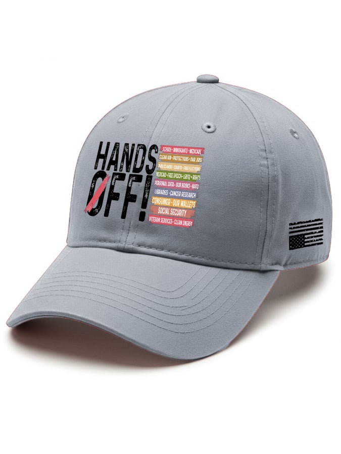 Retro Hands Off Printed Baseball Cap, Funny Dad Hat, Gift For Dad