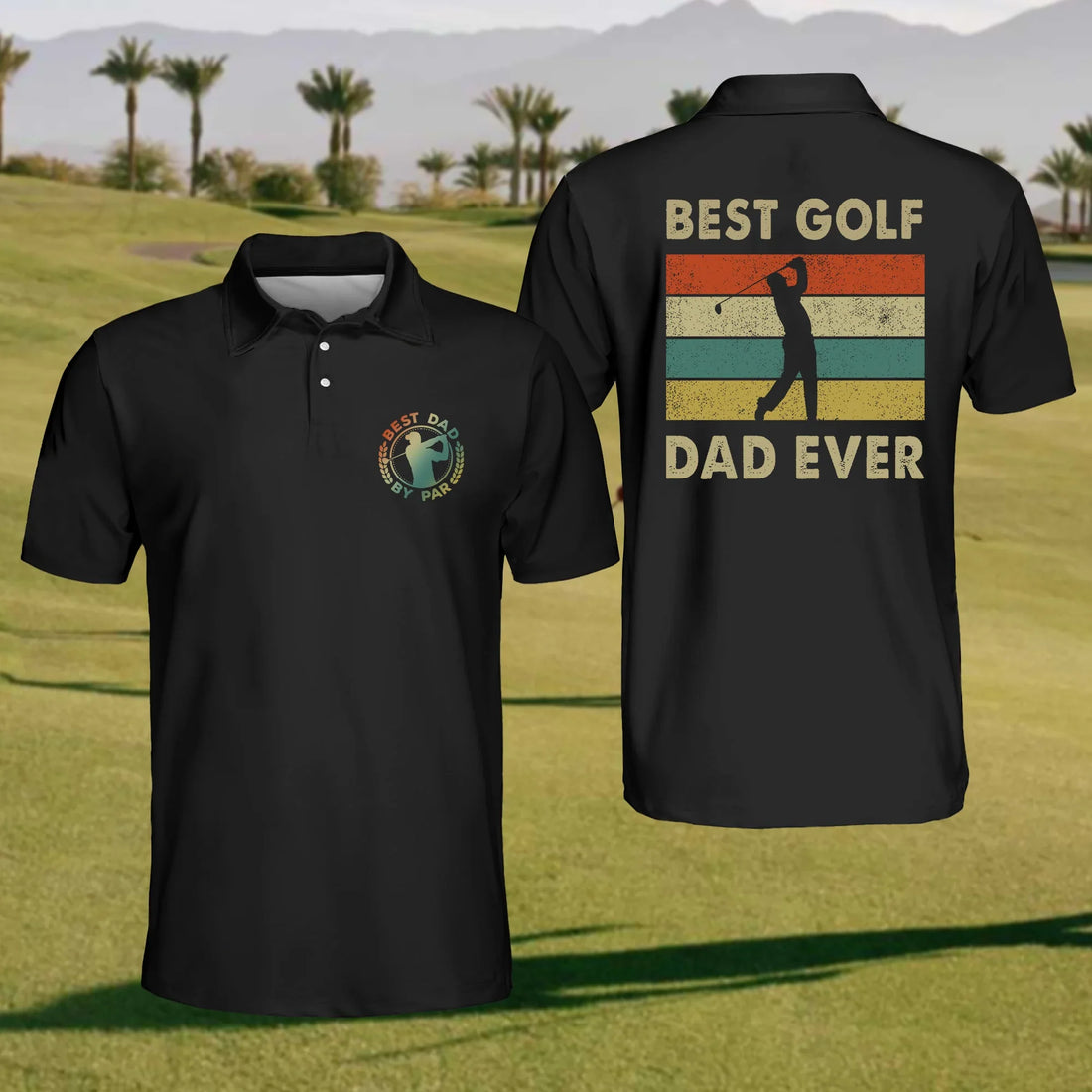 Best Dad Forever Mens Golf Polo Shirt, Mens Golf Gift, Golf Gifts For Golfers