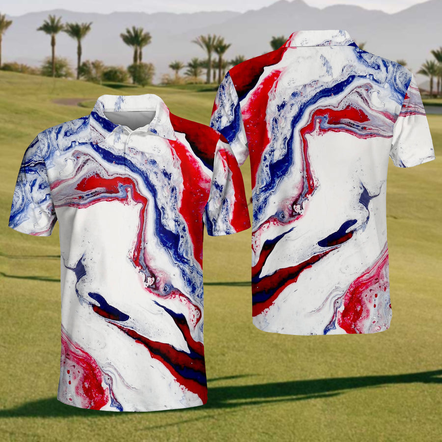 Dynamic Flow Mens Golf Polo Shirt, Mens Goft Shirt, Gift For Golf Lovers