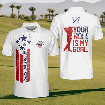 Your Hole Is My Goal Mens Golf Polo Shirt, Mens Golf Gift, Funny Golf Shirt