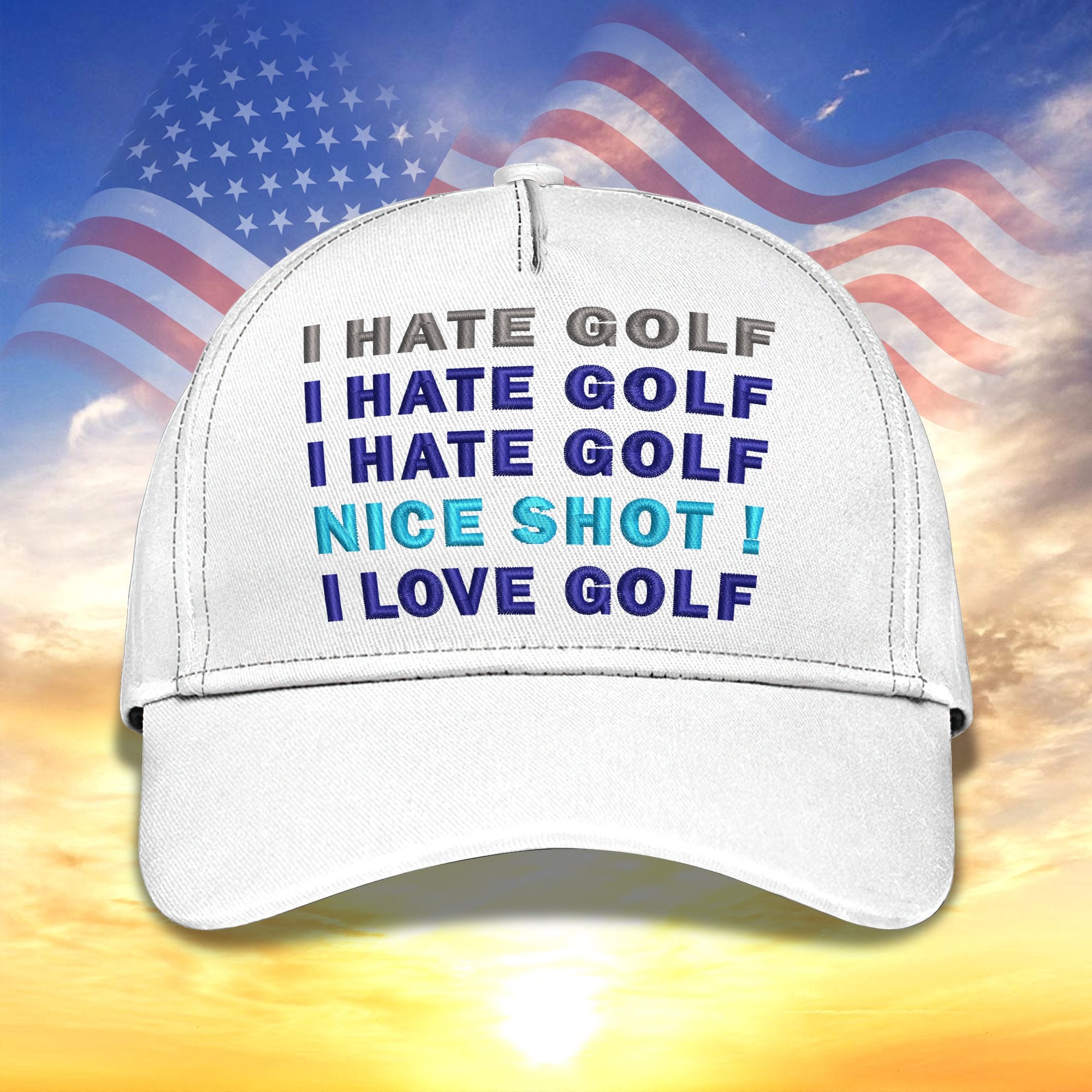 I Hate Golf I Love Golf Golf Cap, Dad Golf Gift, Dad Cap