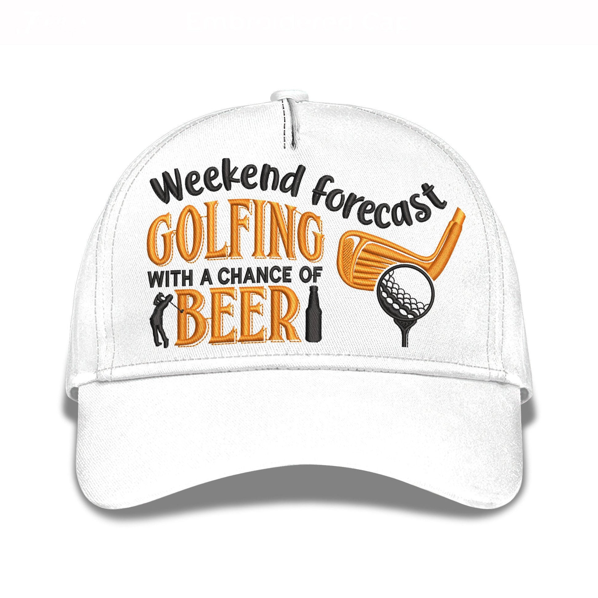 Weekend Forecast Golf And Beer Golf Cap, Dad Golf Gift, Dad Cap