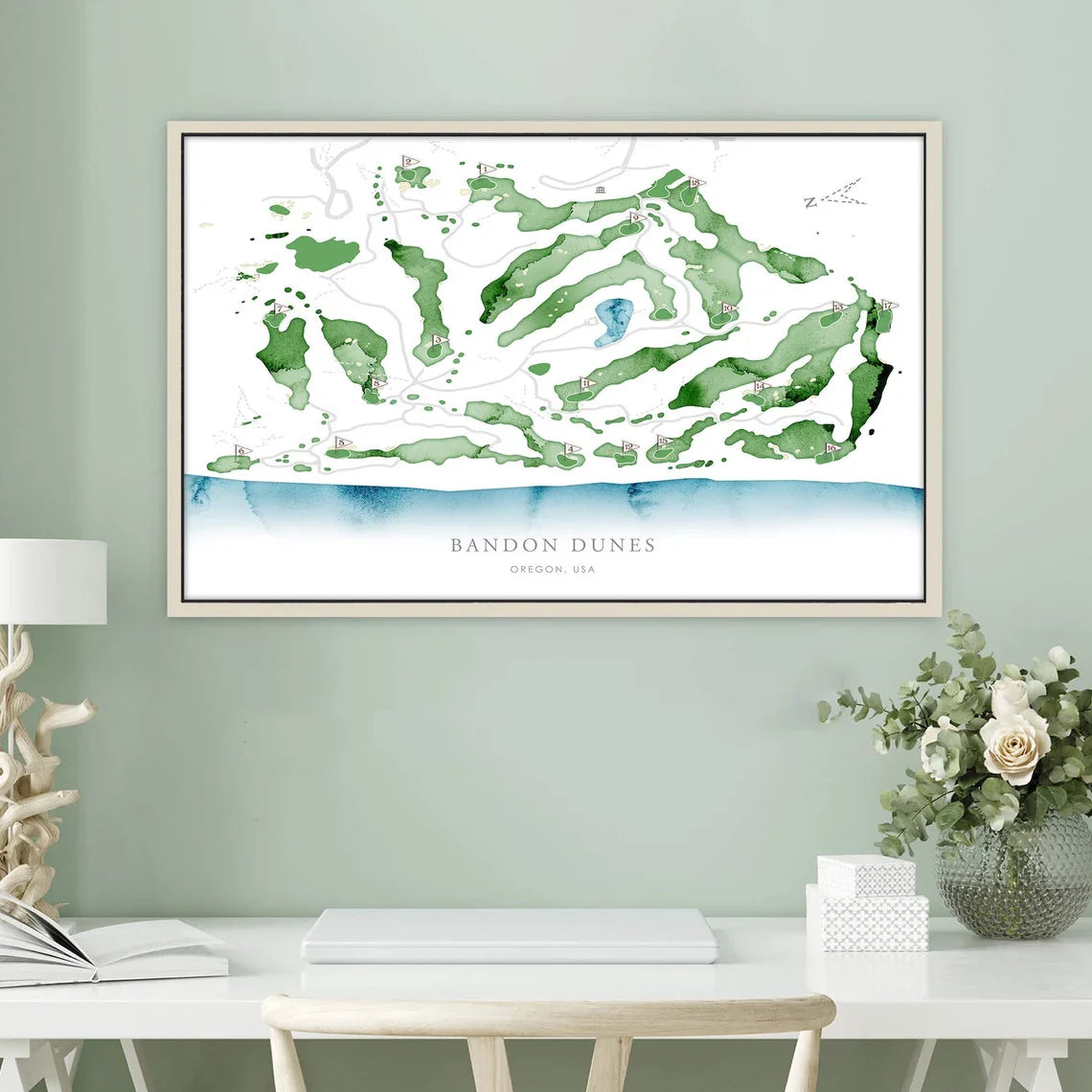 Pesonalized Golf Course Map Canvas, Golf Wall Art, Gift For Golfers