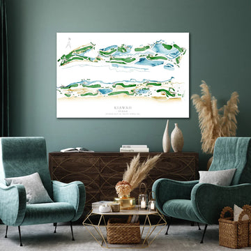 Kiawah Ocean Golf Course Map Canvas, Golf Wall Art, Gift For Golfers
