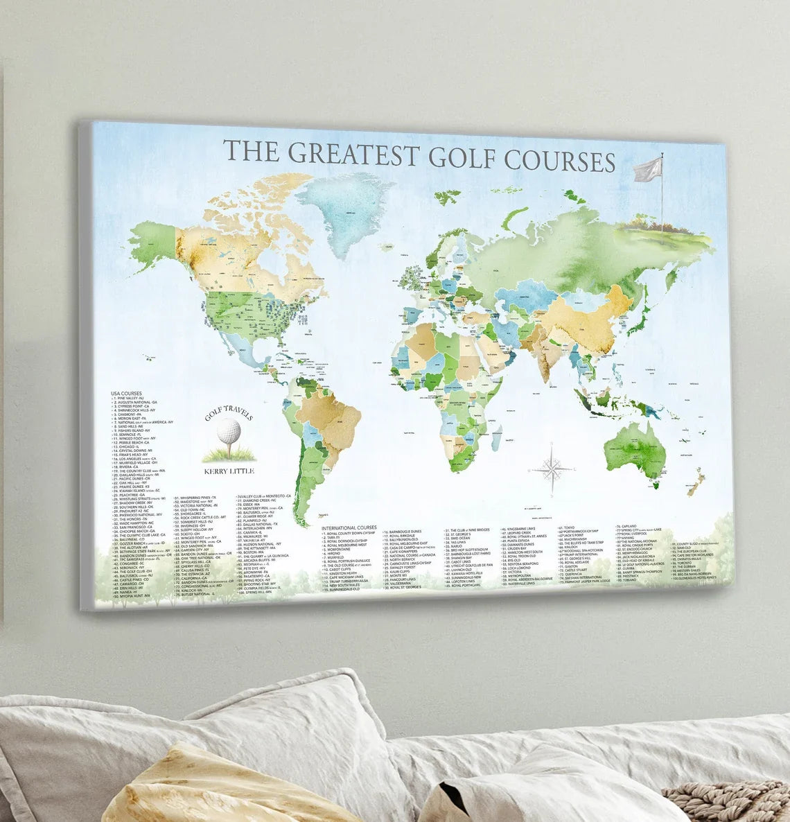 The Greatest Golf Course Canvas, Golf Wall Art, Gift For Golfers
