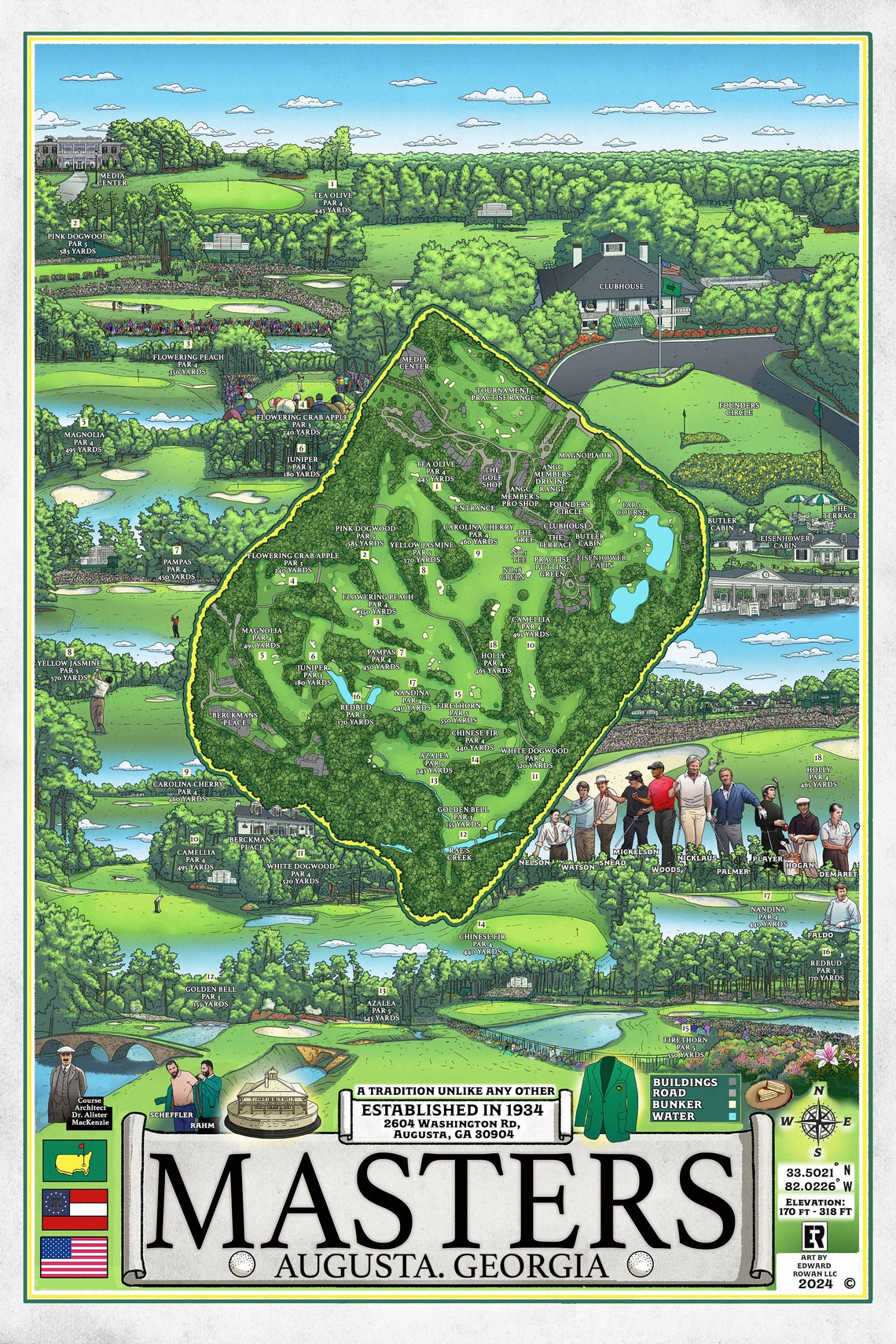 Augusta Golf Master Wall Art, Golf Canvas, Gifts For Golf Lovers, Golf Decor