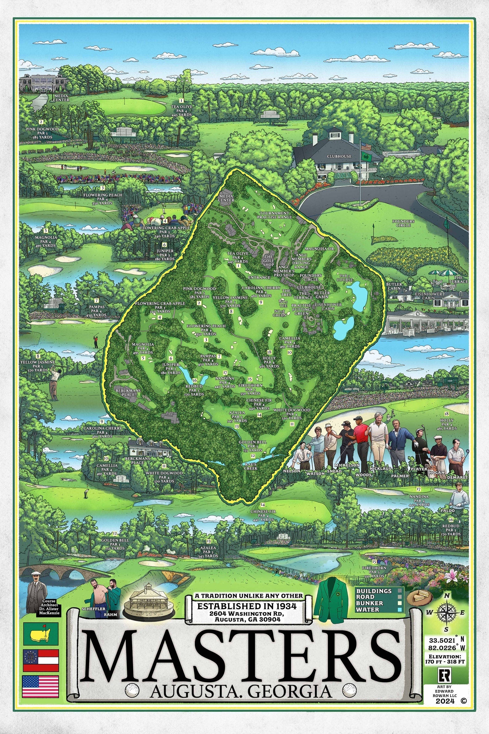 Augusta Golf Master Wall Art, Golf Canvas, Gifts For Golf Lovers, Golf Decor