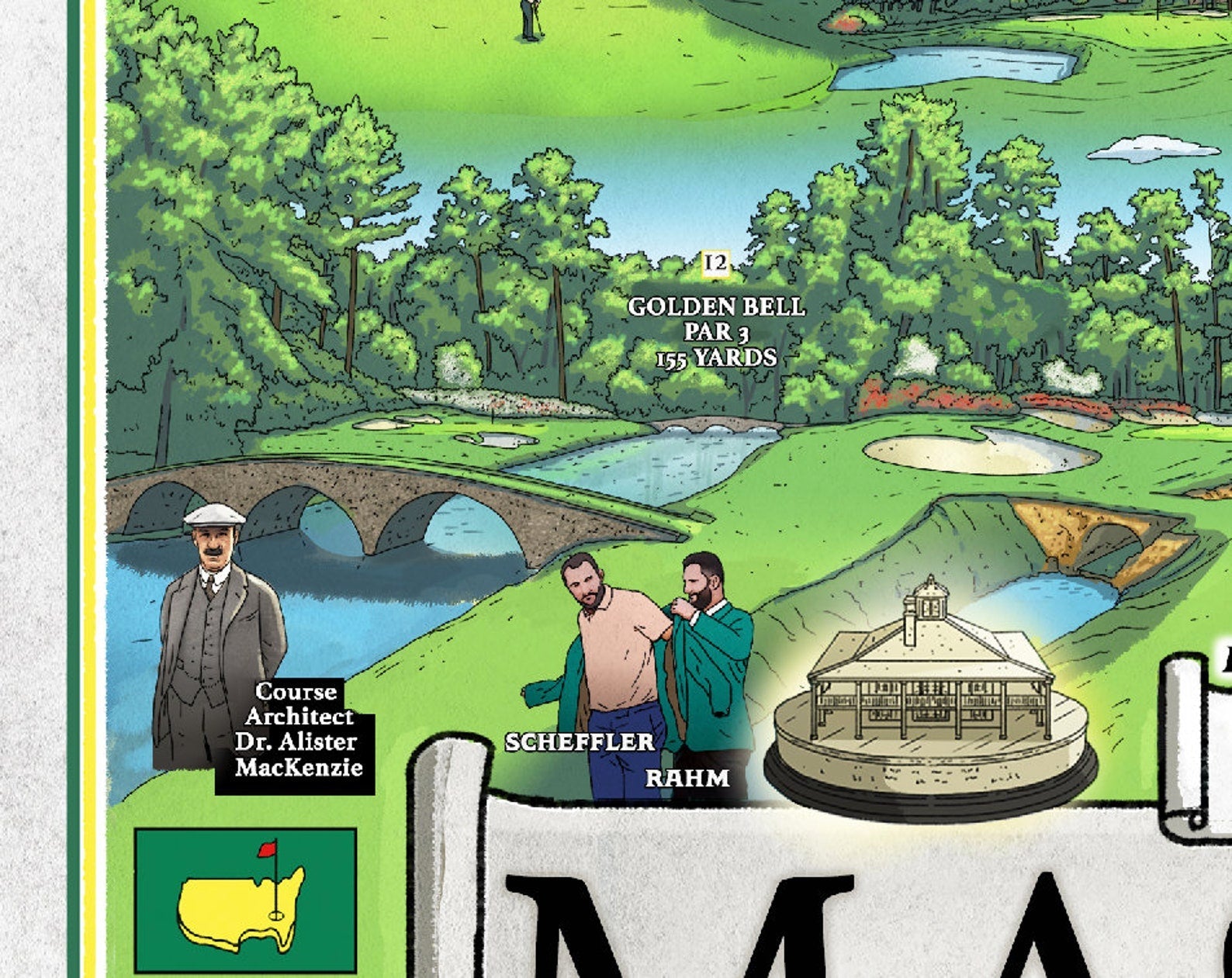 Augusta Golf Master Wall Art, Golf Canvas, Gifts For Golf Lovers, Golf Decor