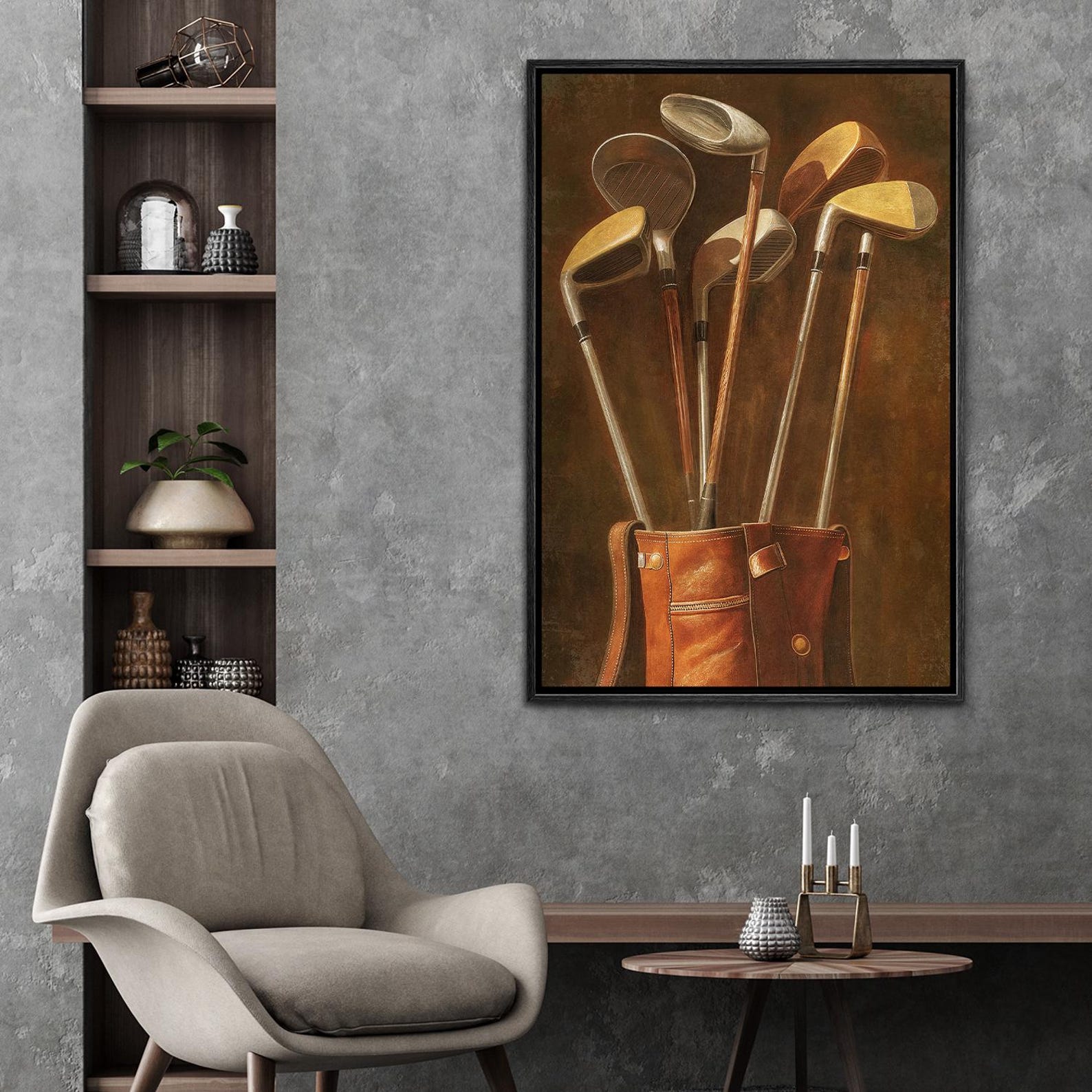 Vintage Golf Club Wall Art, Golf Canvas, Gifts for Golf Lovers, Golf Decor