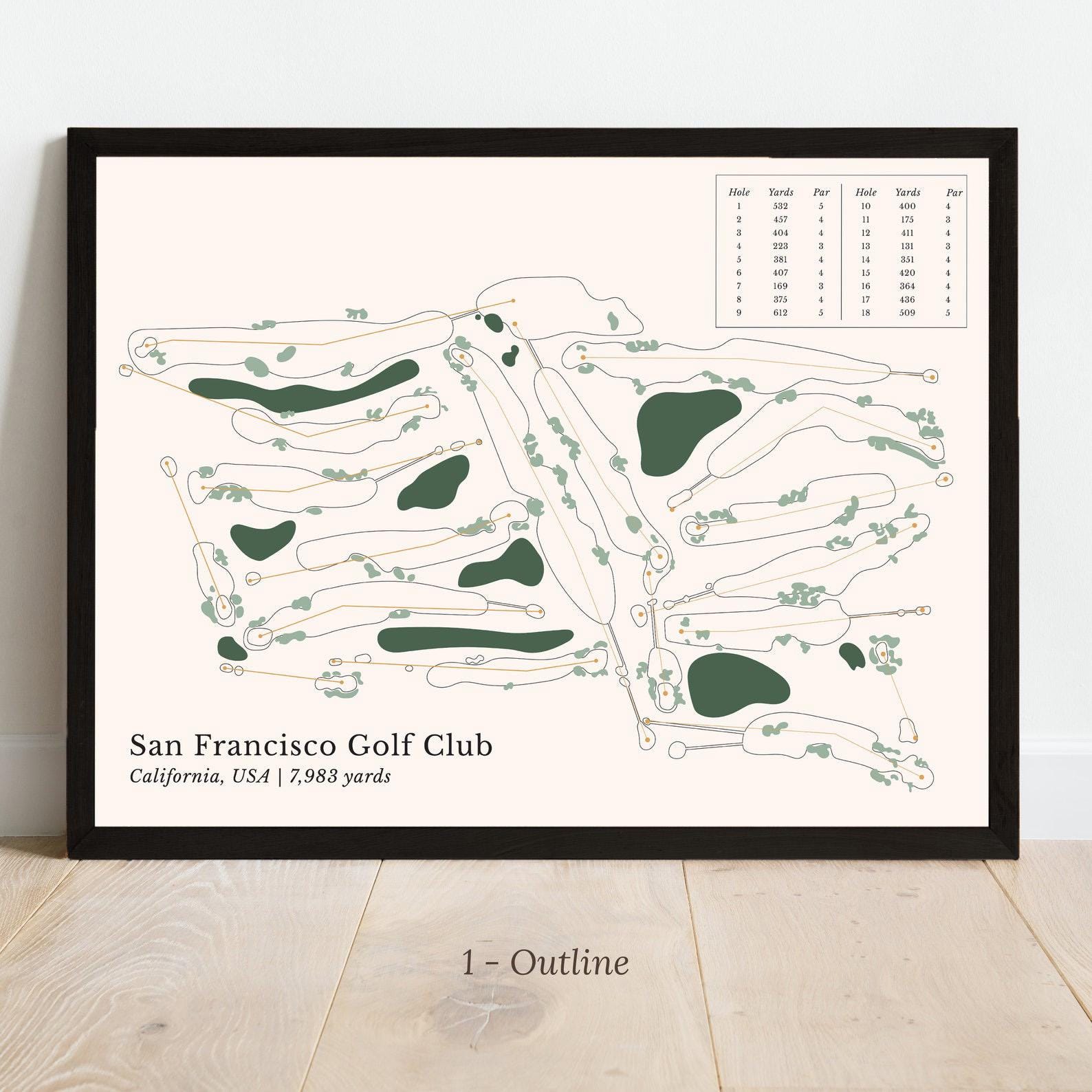 Custom Golf Course Map Canvas, Golf Art, Golf Canvas, Gifts For Golf Lovers