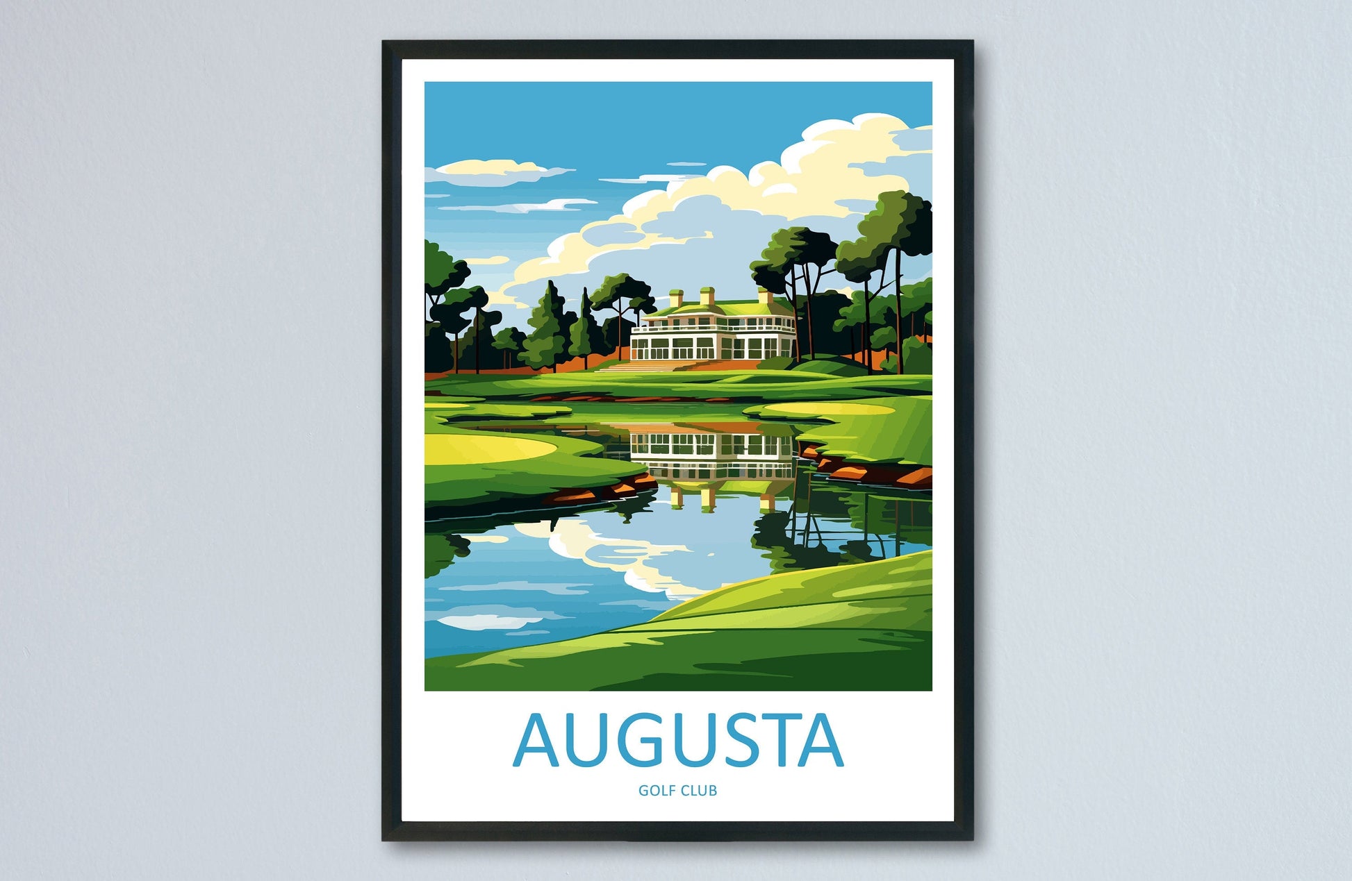 Augusta Golf Course Canvas, Gifts For Golf Lovers, Golf Decor