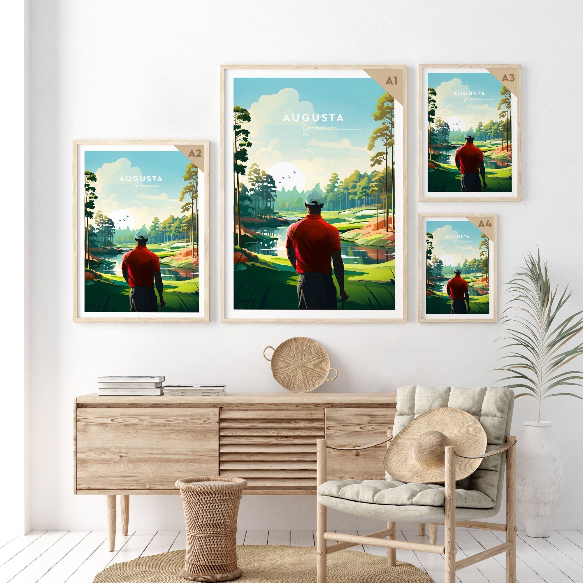 Augusta Golf Club Canvas, Gifts For Golf Lovers, Golf Decor