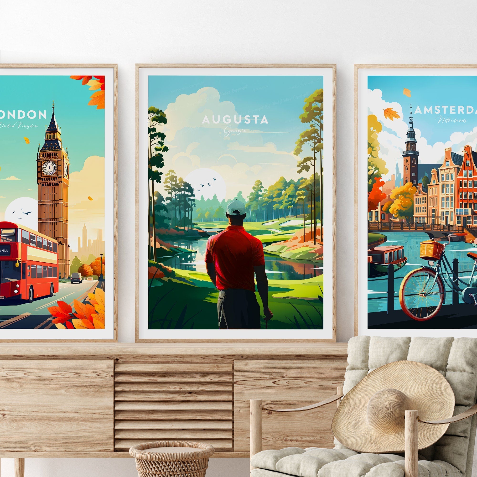 Augusta Golf Club Canvas, Gifts For Golf Lovers, Golf Decor