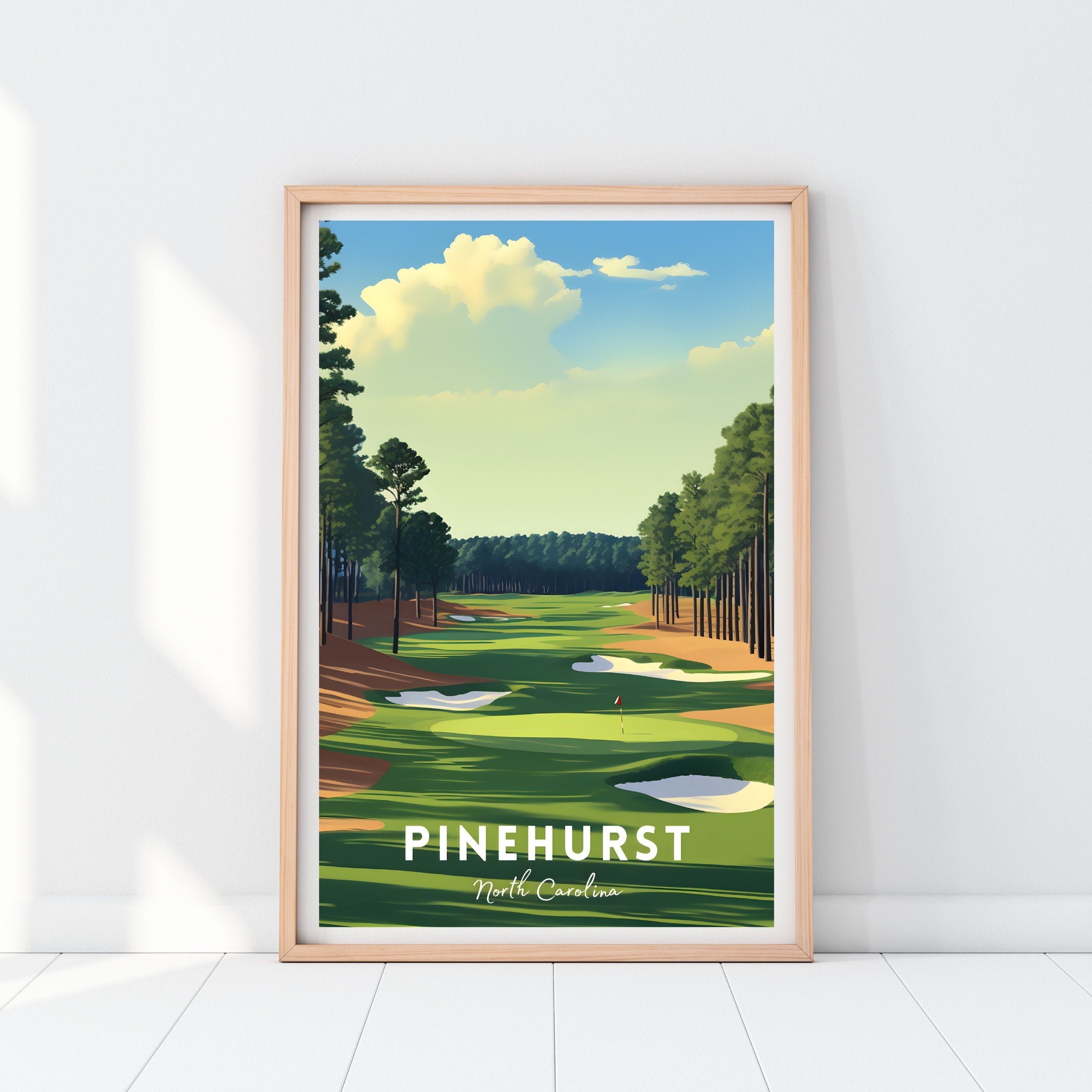Pinehurst Golf Course Canvas, Gifts For Golf Lovers, Golf Decor