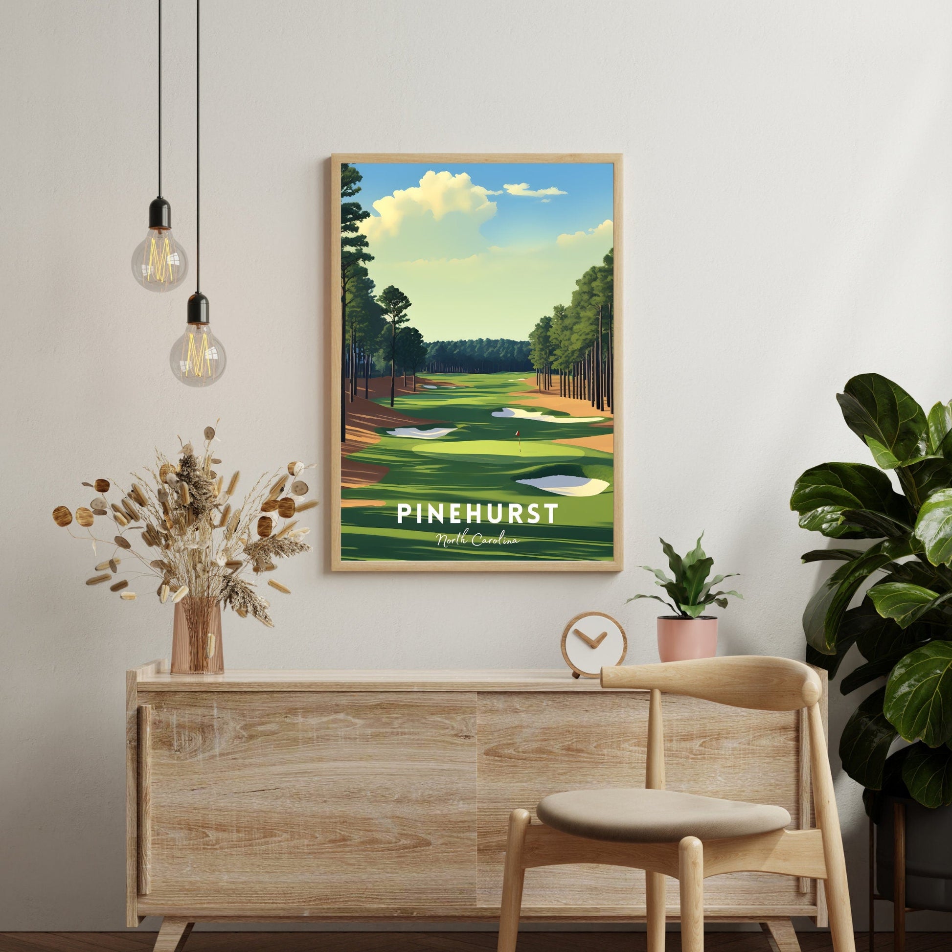 Pinehurst Golf Course Canvas, Gifts For Golf Lovers, Golf Decor