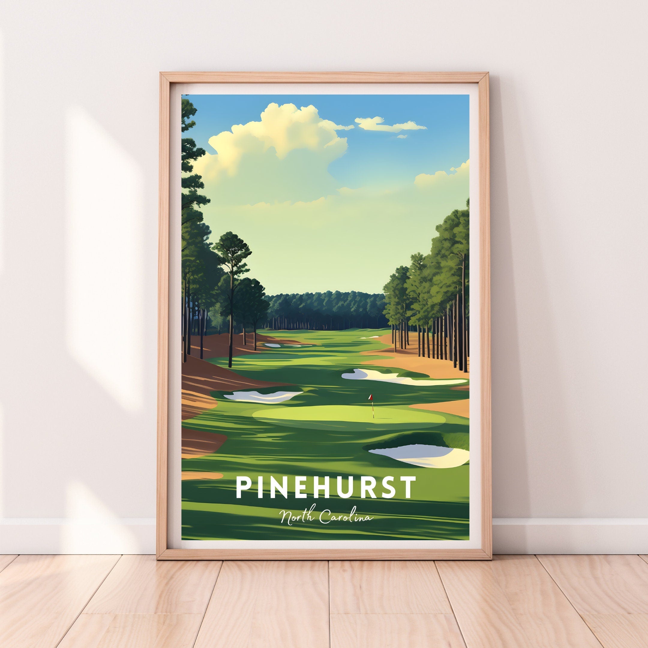 Pinehurst Golf Course Canvas, Gifts For Golf Lovers, Golf Decor