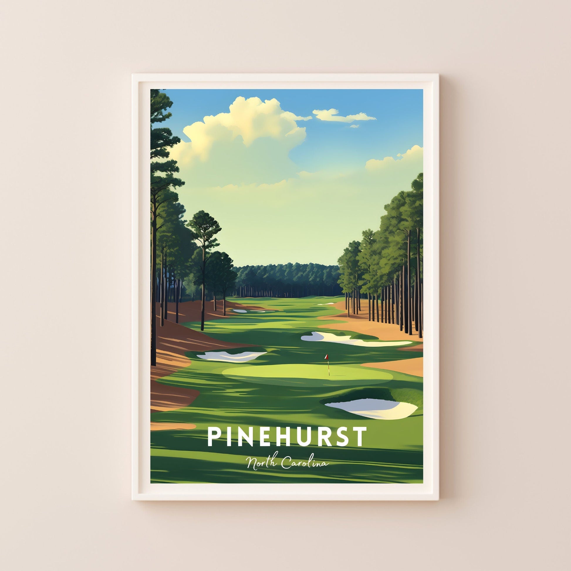 Pinehurst Golf Course Canvas, Gifts For Golf Lovers, Golf Decor