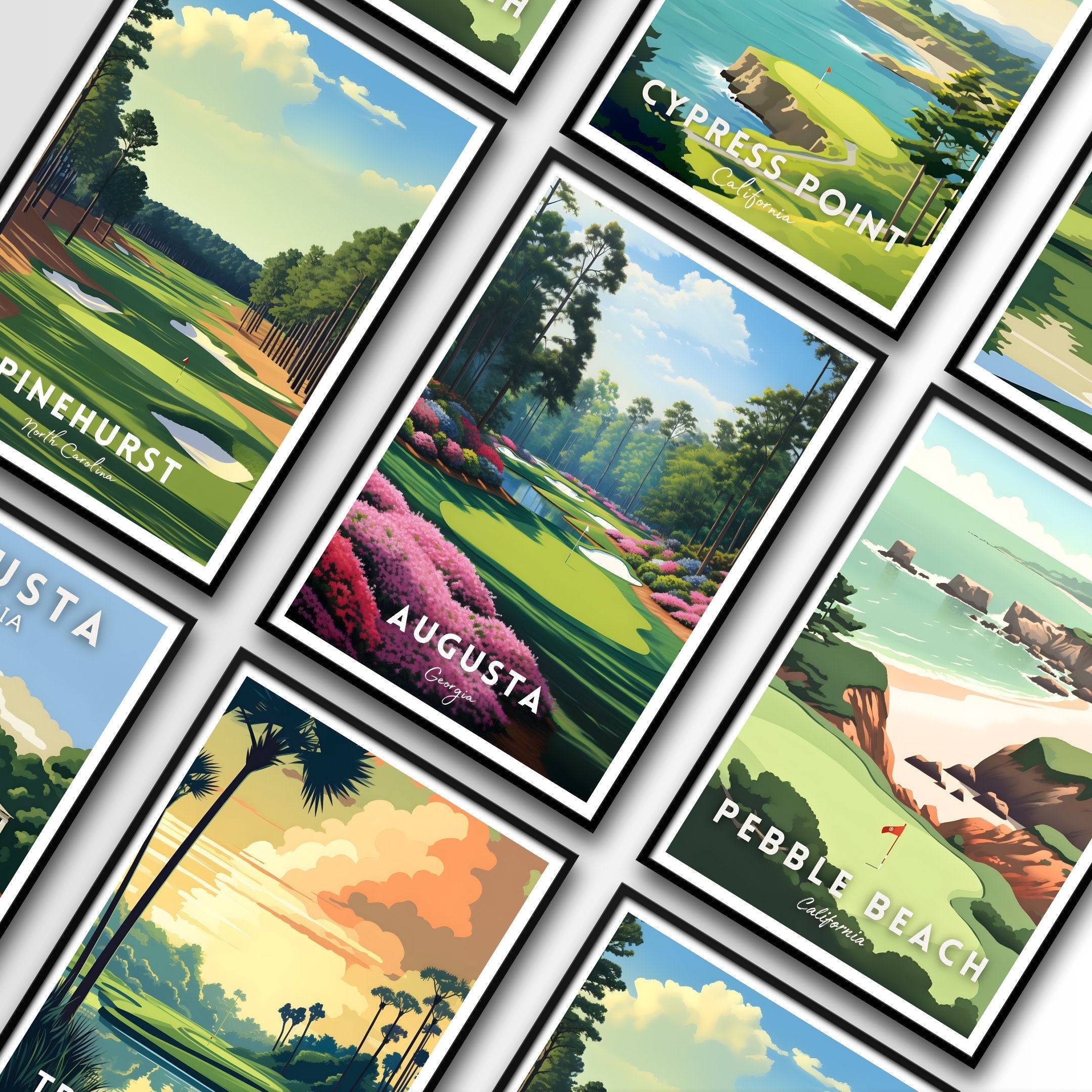 Augusta Golf Canvas, Gifts For Golf Lovers, Golf Decor