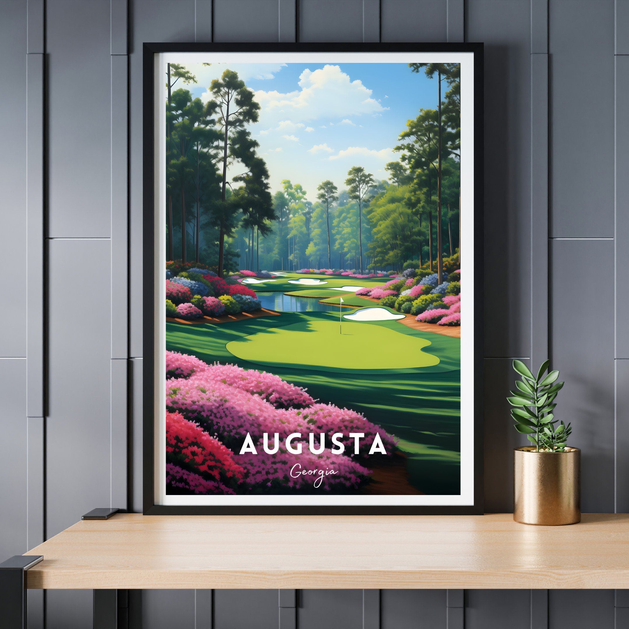 Augusta Golf Canvas, Gifts For Golf Lovers, Golf Decor