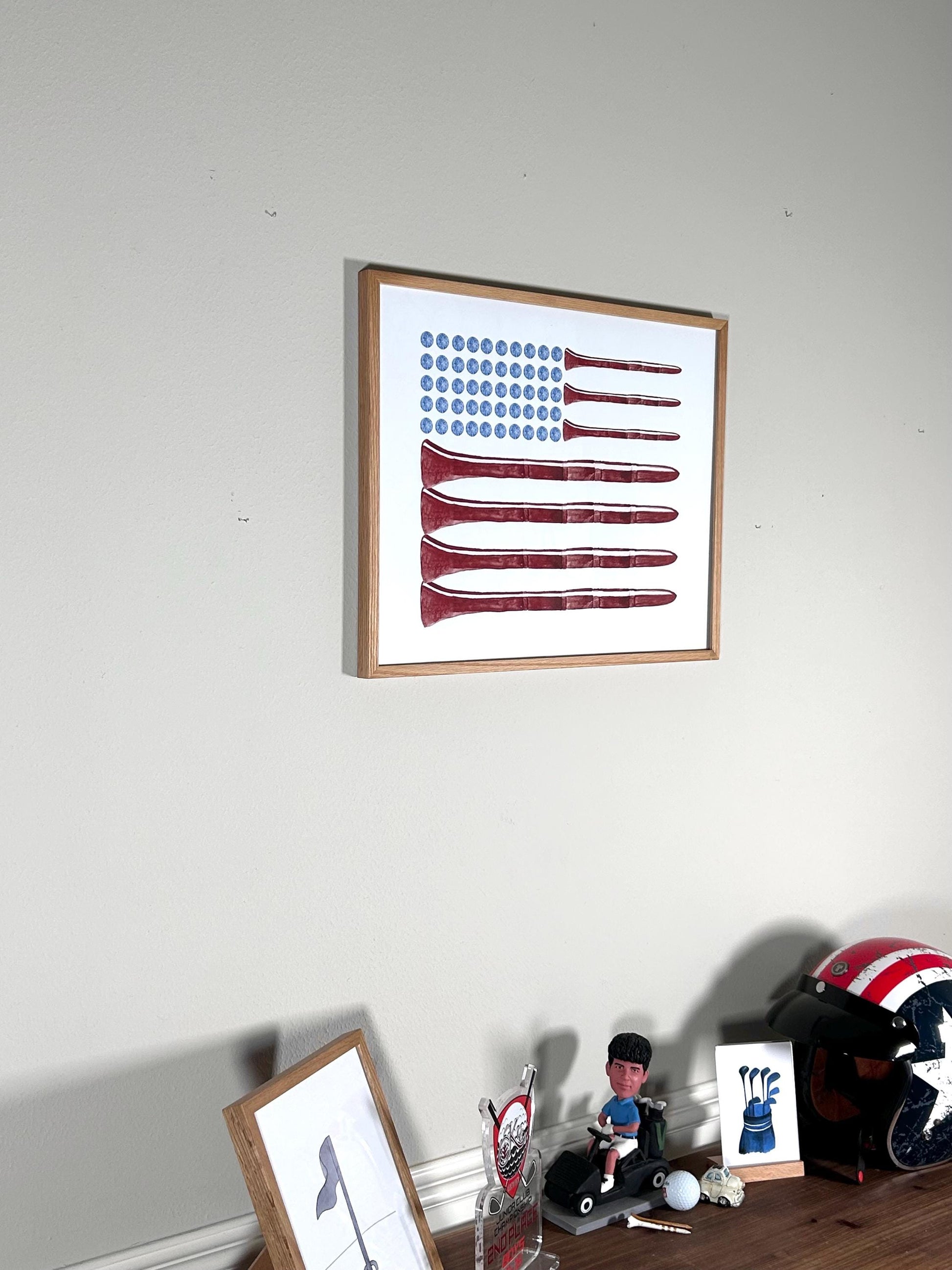 America Flag Golf Wall Art, Golf Canvas, Gifts For Golf Lovers
