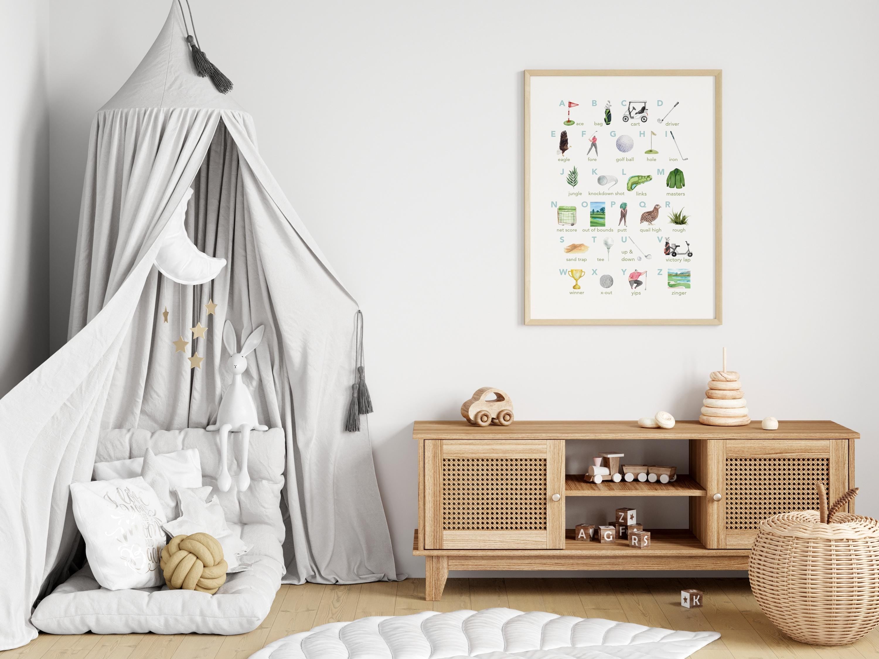 Alphabet Wall Art Golf Canvas, Gifts For Golf Lovers, Golf Decor