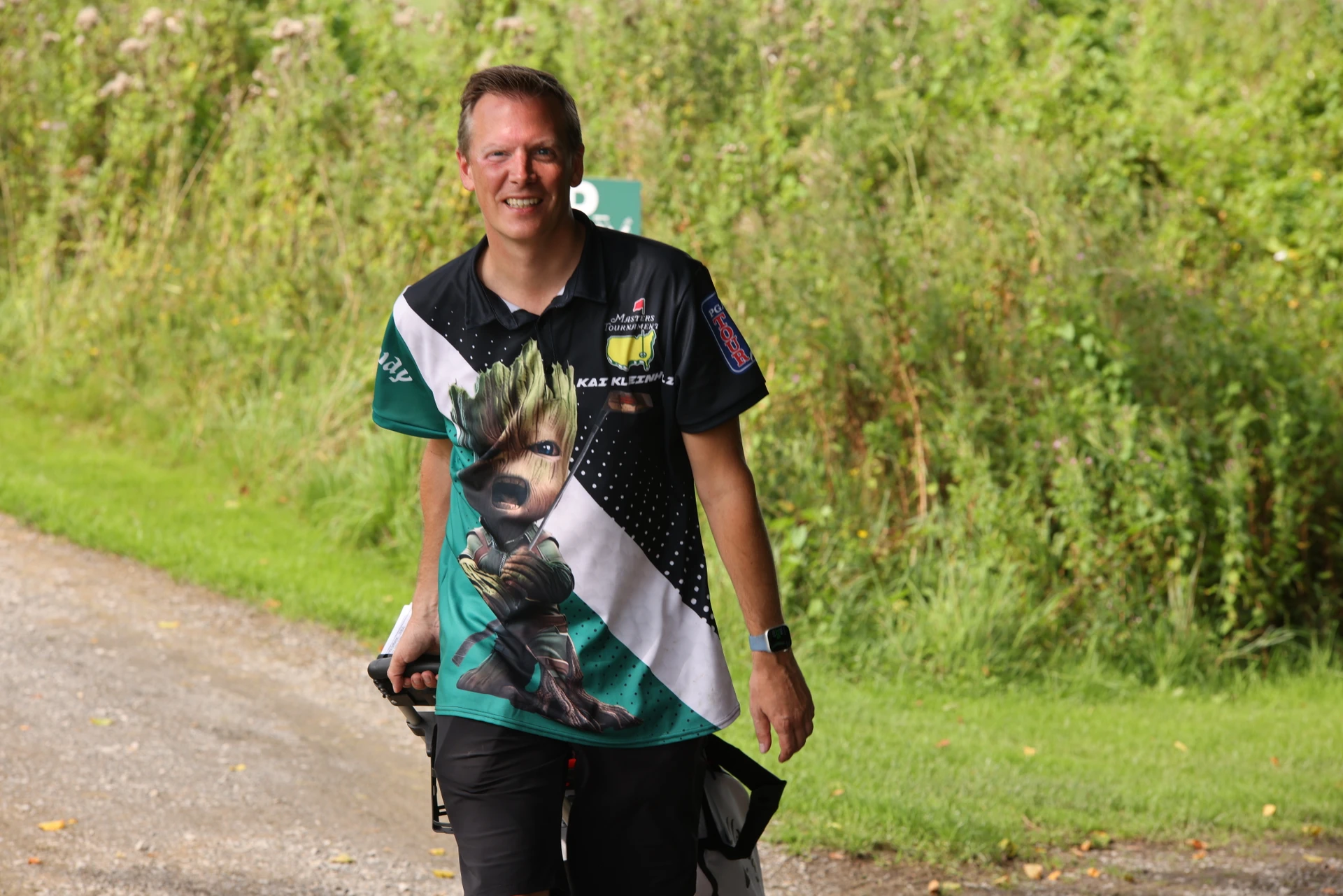 BabyGroot Custom Men's Golf Polo Shirt, Golfing Apparel, Mens Golf Gift, Funny Golf Shirt