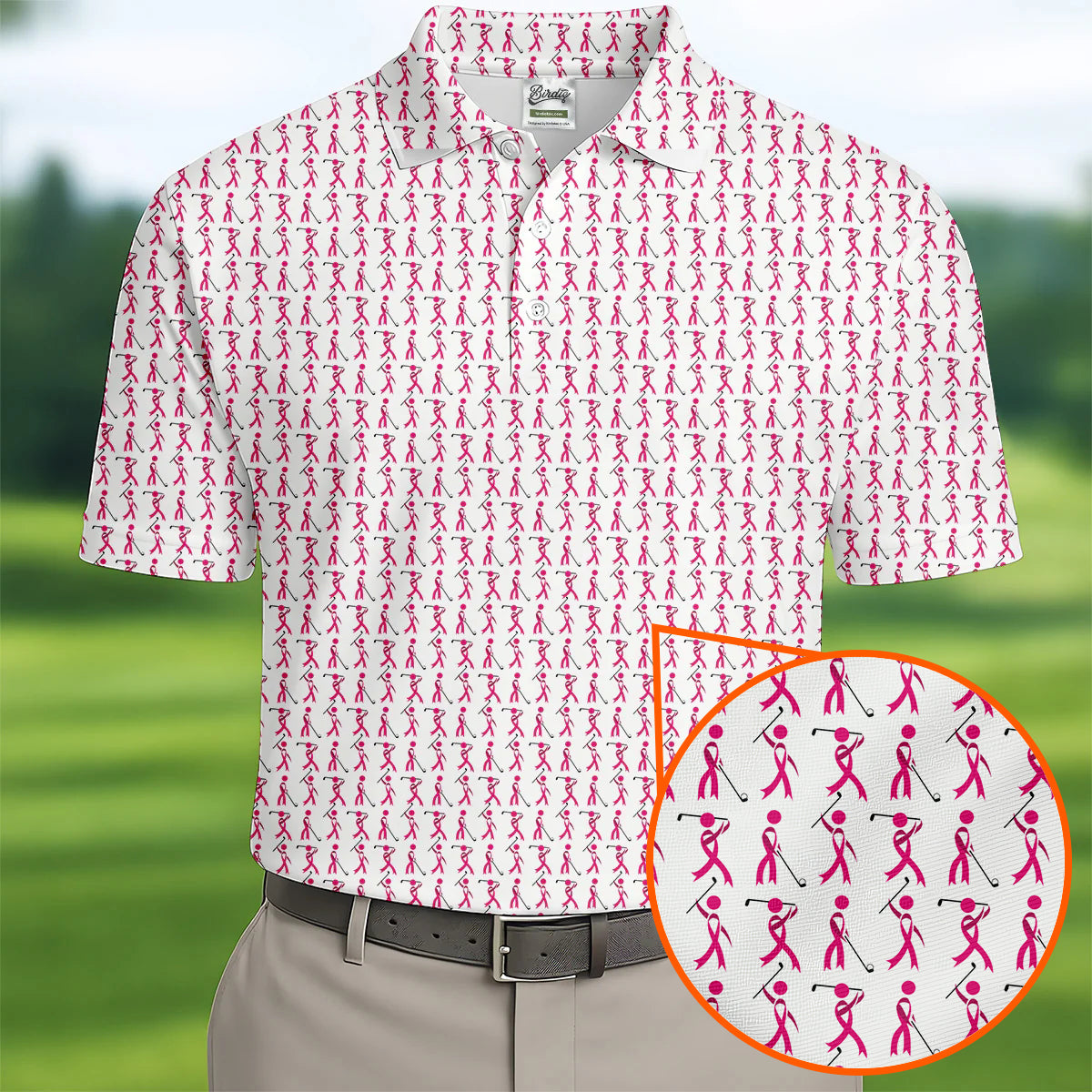 Funny Stick Breast Cancer Golf Shirt, Breast Cancer Support Shirts, Funny Men Golf Polo Shirt