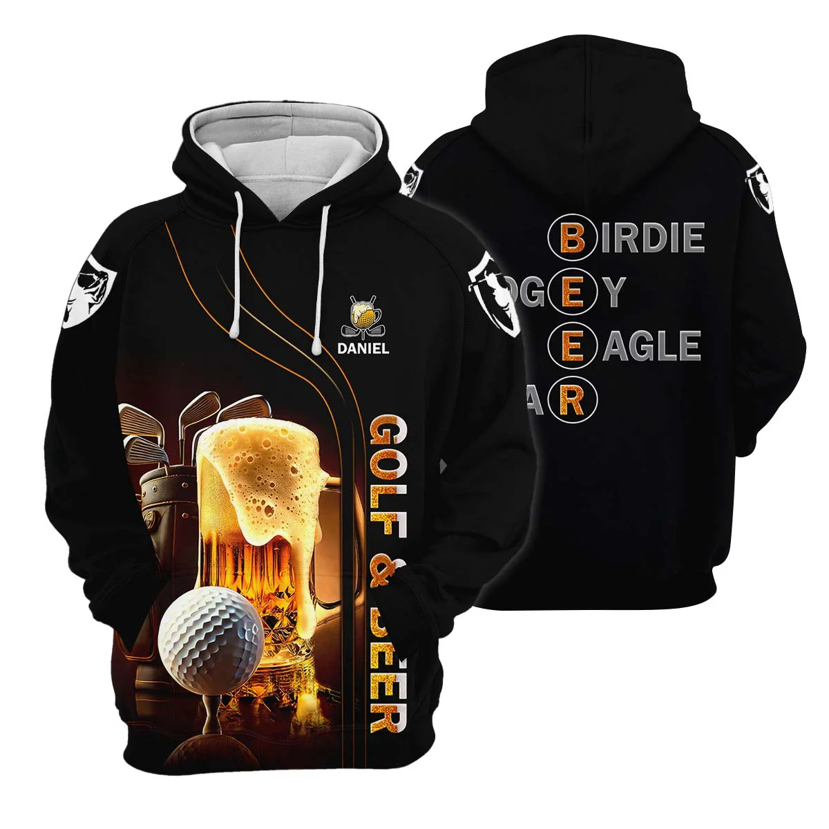 Golf And Beer Men's Golf Shirt, Mens Long Sleeve Golf Polo, Beer Golf Shirt, Fun Golf Shirts For Men