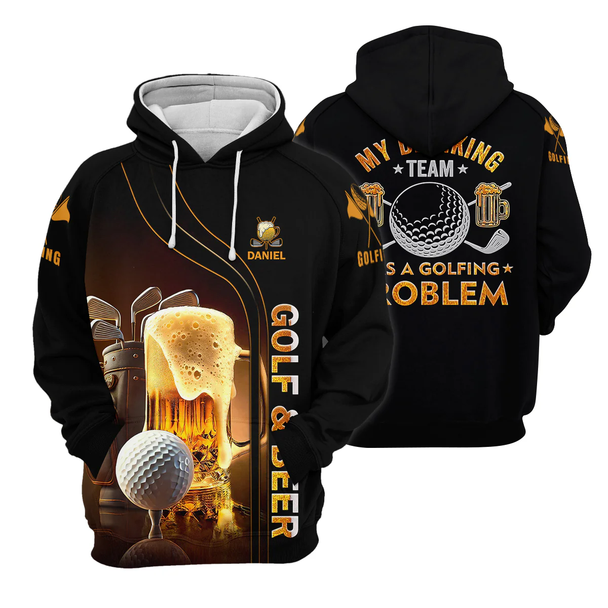 My Drinking Team Has Golfing Problem Beer Custom Men's Golf Polo Shirt, Fun Golf Shirt For Men