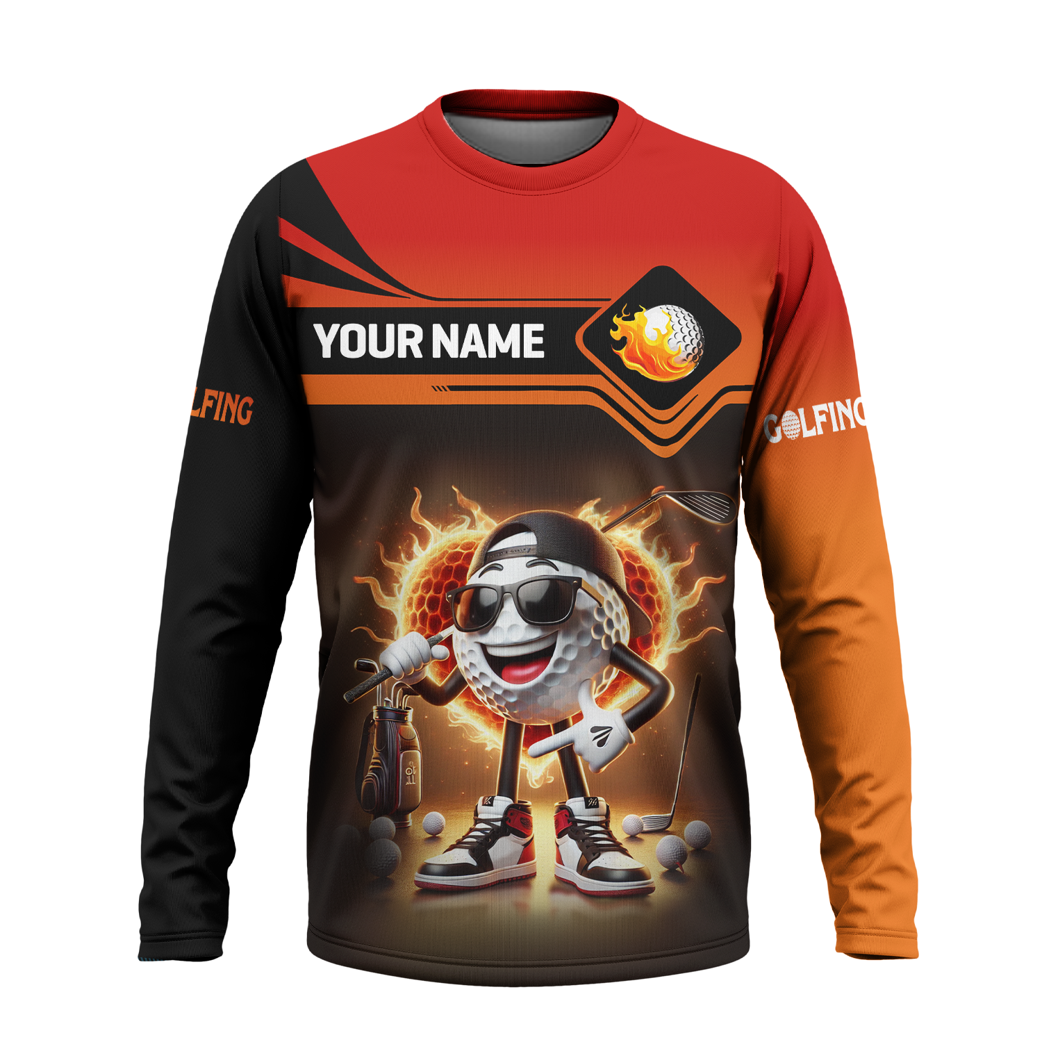 Cool Golf Ball Shirt, Custom Funny Men's Golf Polo Shirt, Golfing Apparel, Gift For Golfers