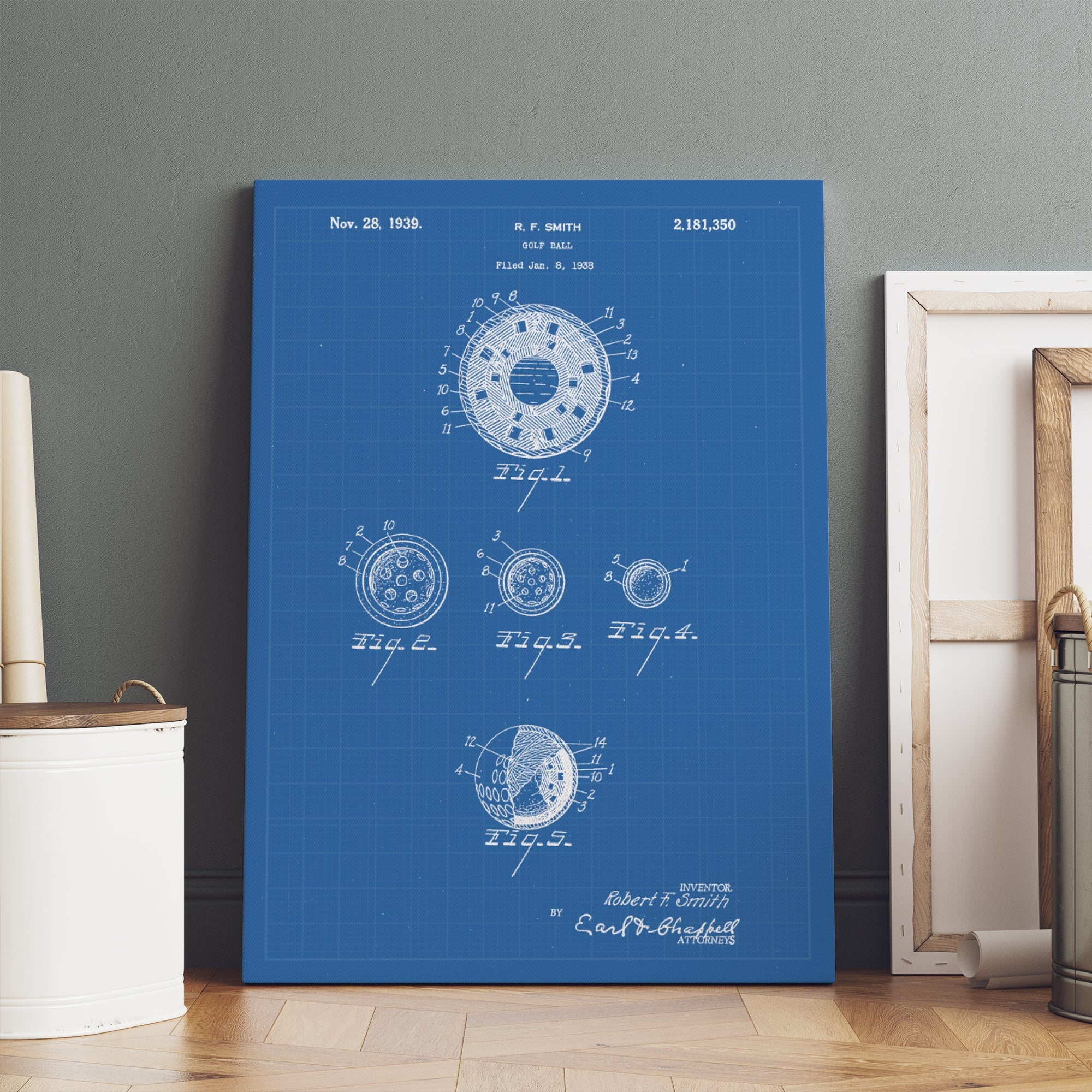 Golf Ball Patent Golf Canvas, Golf Art, Golf Canvas, Gifts For Golf Lovers