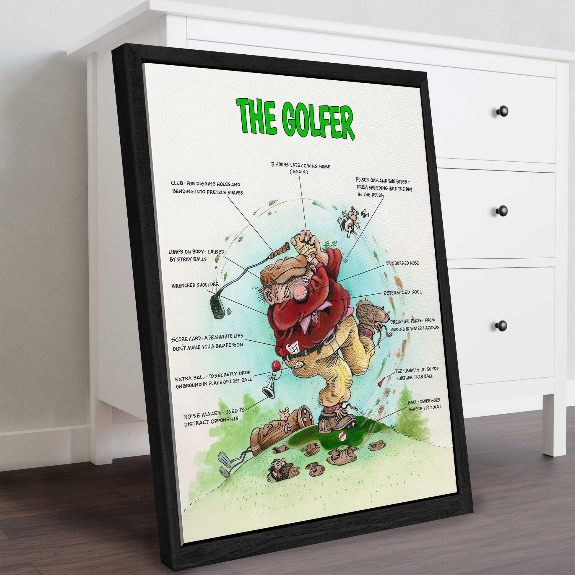 The Golfer Canvas, Golf Canvas Wall Art, Gifts For Golf Lovers, Golf Decor