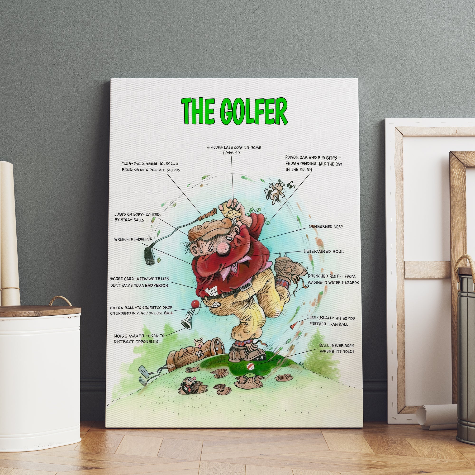 The Golfer Canvas, Golf Canvas Wall Art, Gifts For Golf Lovers, Golf Decor