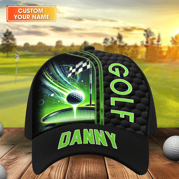 Glowing Golf Ball Personalized Golf Cap, Gift For Dad, Golf Gift For Men