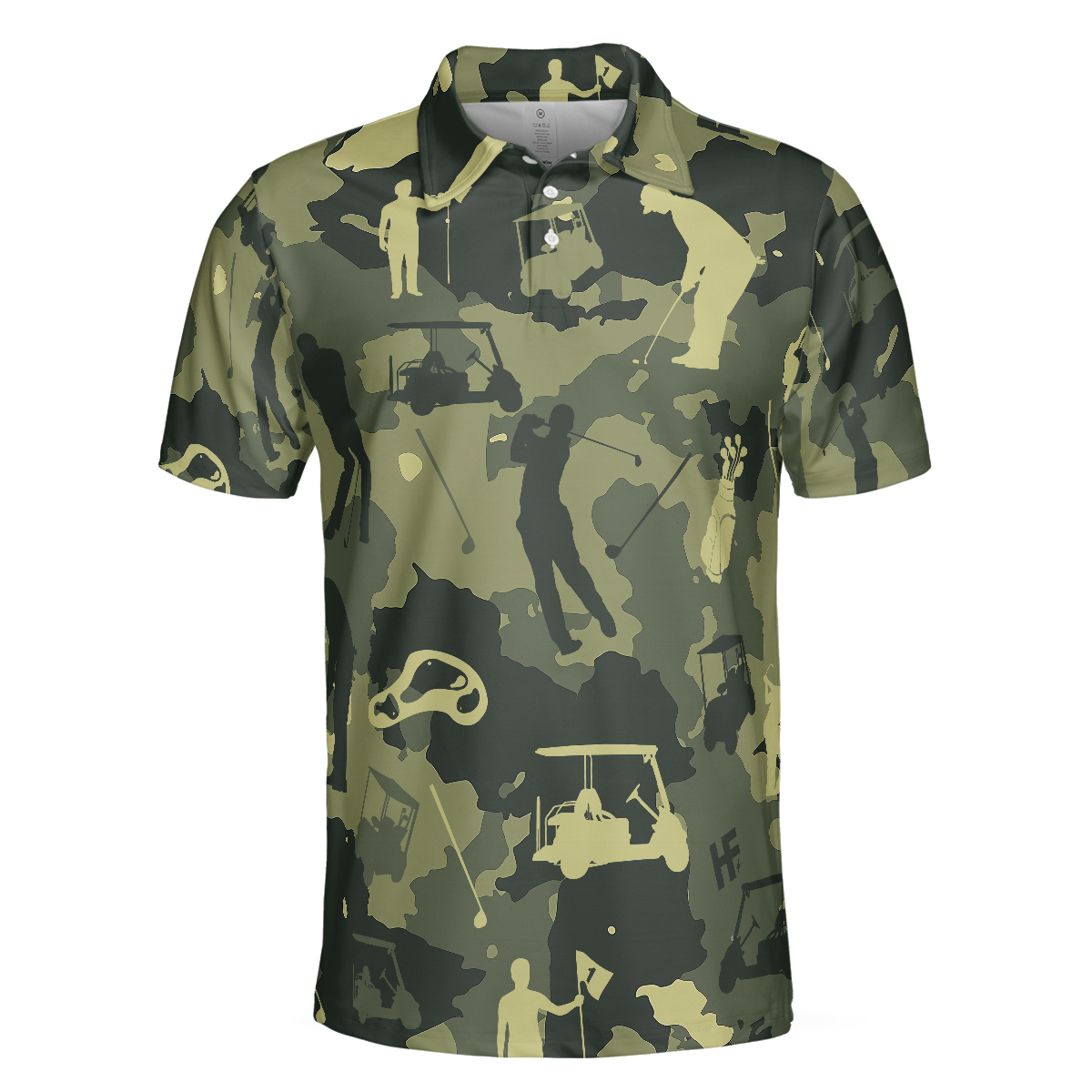 Camouflage Golf Polo Shirt, Golfing Apparel, Mens Golf Gift